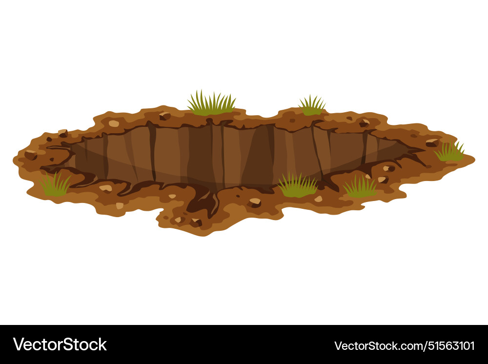 Hole ground works digging of sand coal waste rock Vector Image