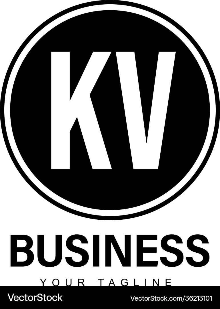 Kv initial a logo design with abstract style Vector Image