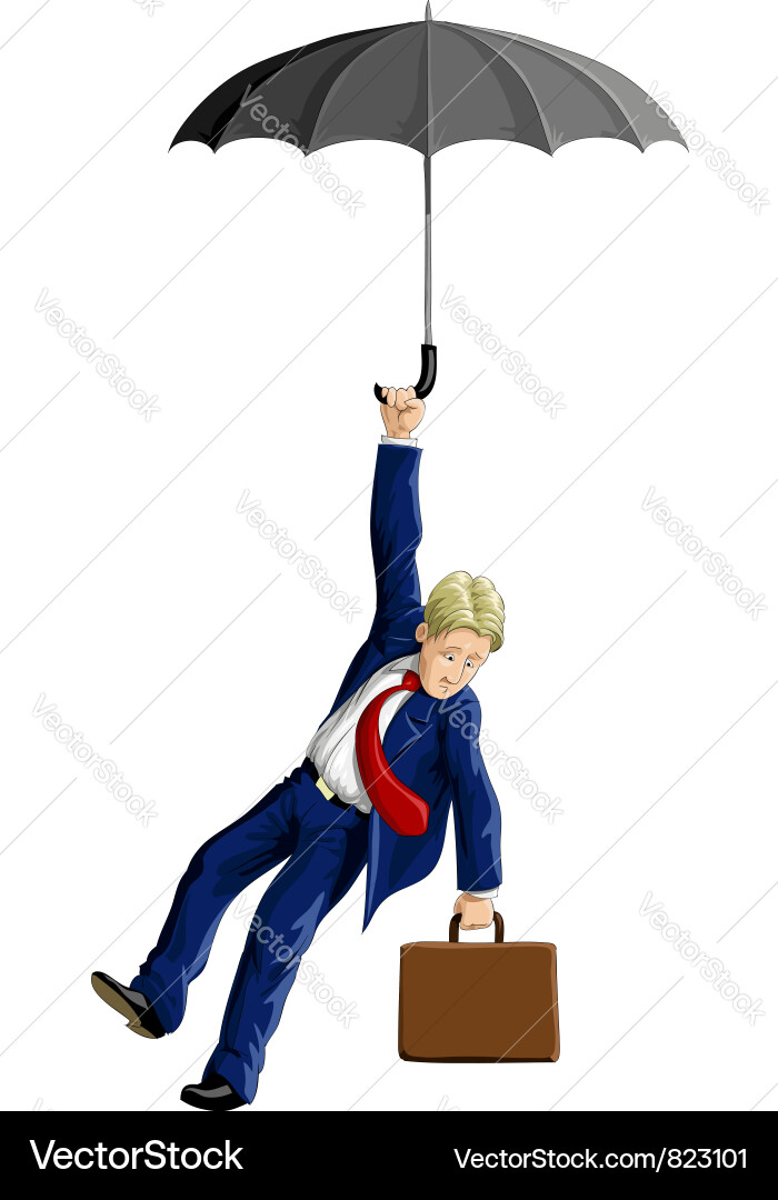 Man Falling with Suitcase vector image