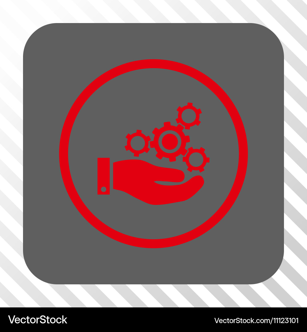 Mechanics service rounded square button vector image