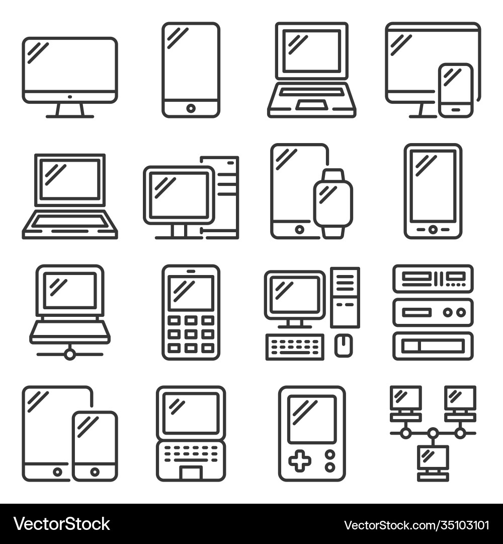 Modern Electronic Devices Icons vector image