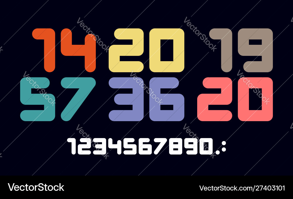 Numbers font sport with and numeric Numbers font sport with and numeric vector image