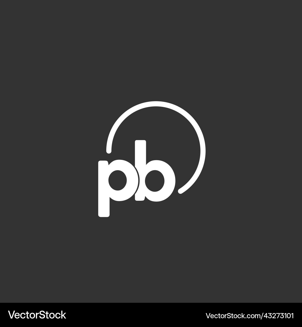 Pb initial logo with rounded circle Vector Image