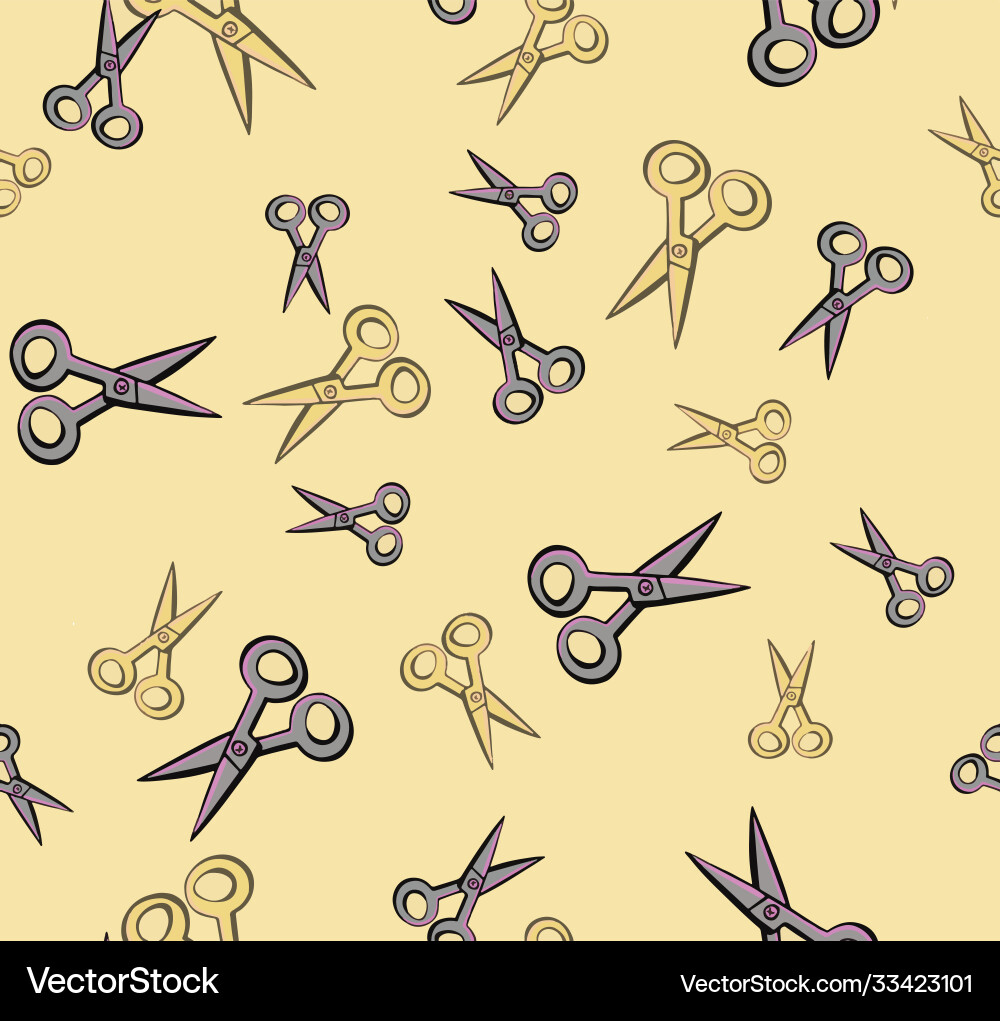 Scissors background seamless pattern Scissors background seamless pattern Vector Image