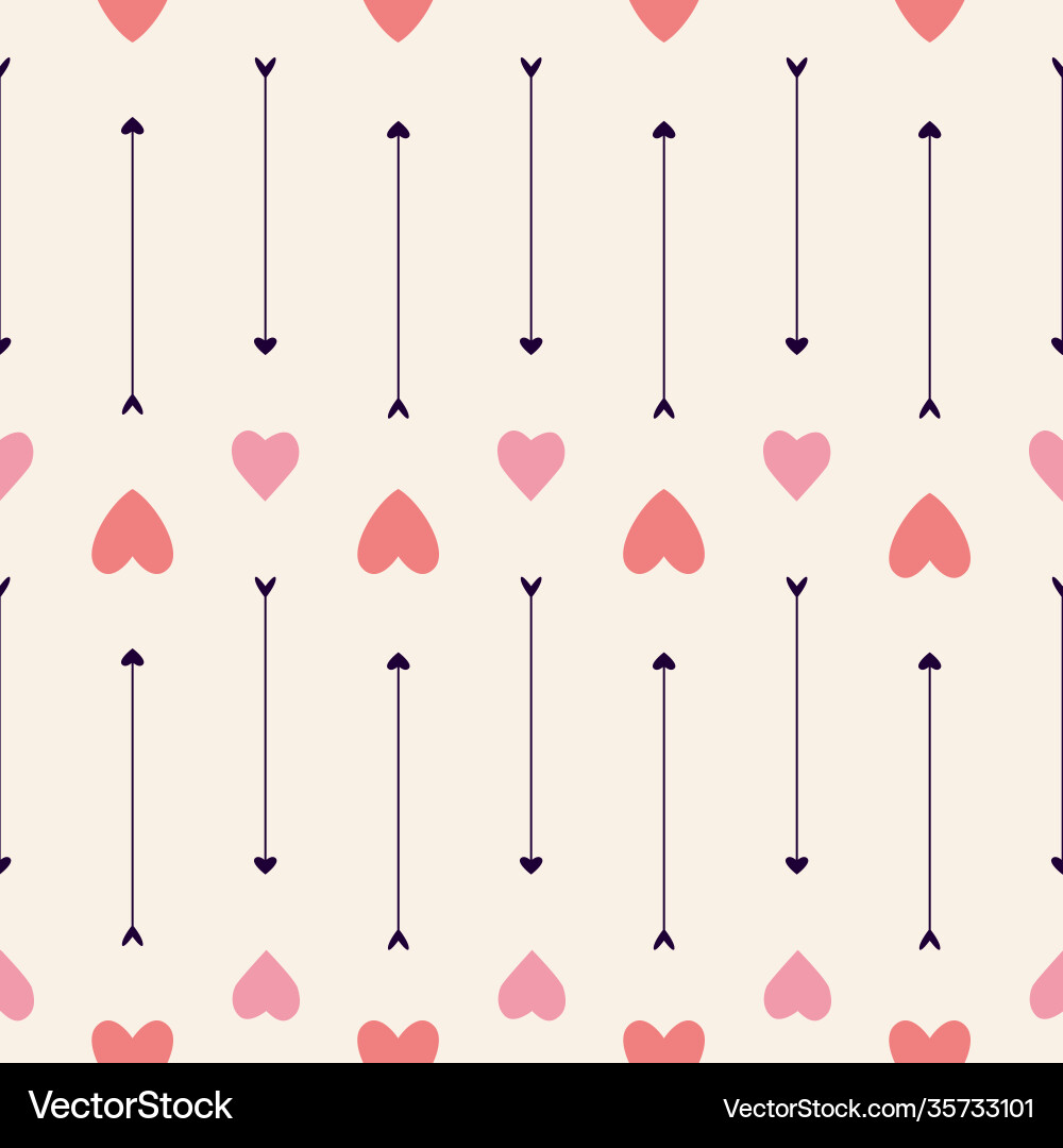 Seamless pattern with arrows and hearts vector image