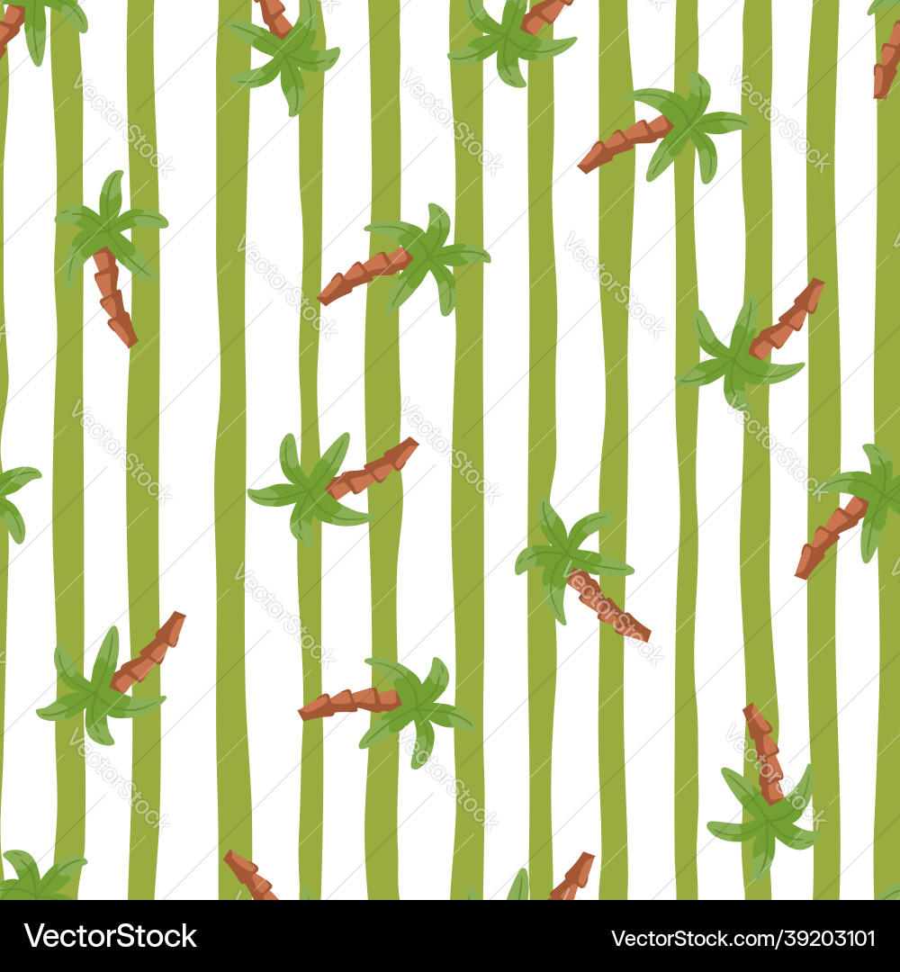 Seamless pattern with doodle random palm tree Seamless pattern with doodle random palm tree vector image