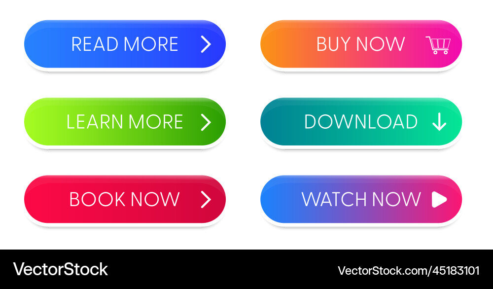 Set of modern material style buttons Set of modern material style buttons vector image