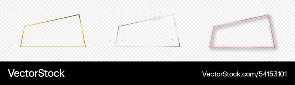 Set of three trapezoid frames Set of three trapezoid frames vector image