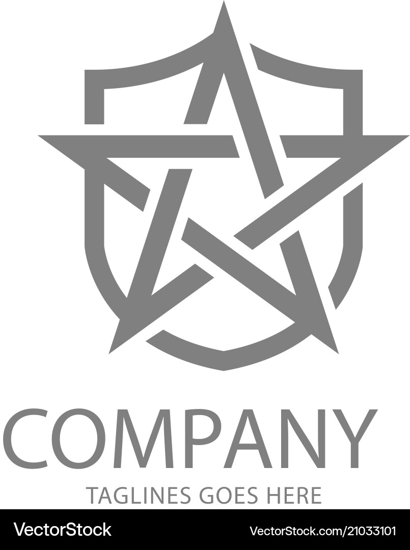 Star and shield logo design concept template Star and shield logo design concept template vector image
