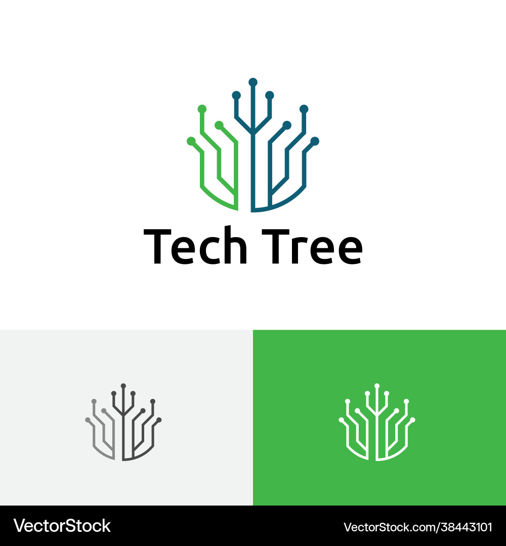 Technology tree circuit branch computer Technology tree circuit branch computer vector image