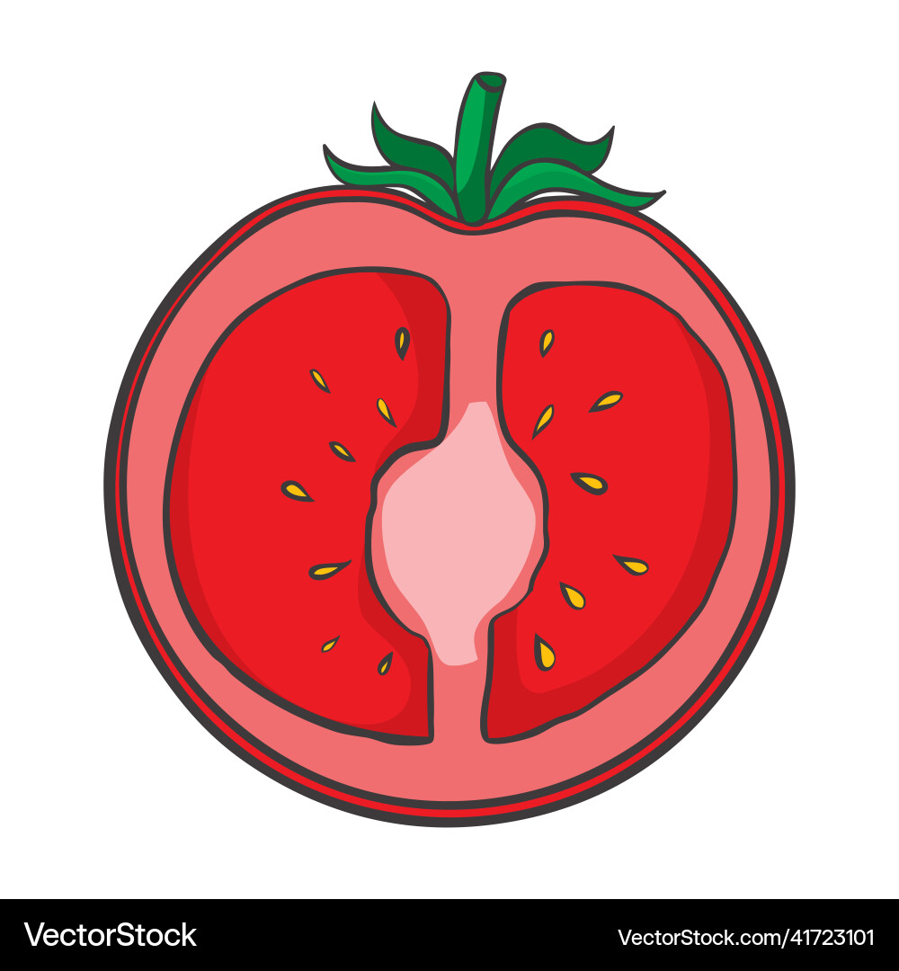 Tomato icon in flat style isolated object Tomato icon in flat style isolated object vector image