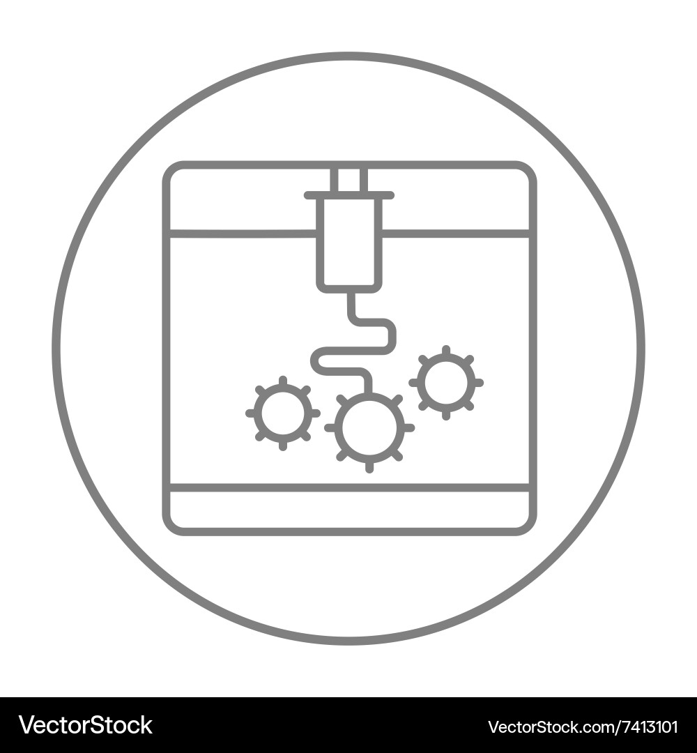 Tree d printing line icon vector image