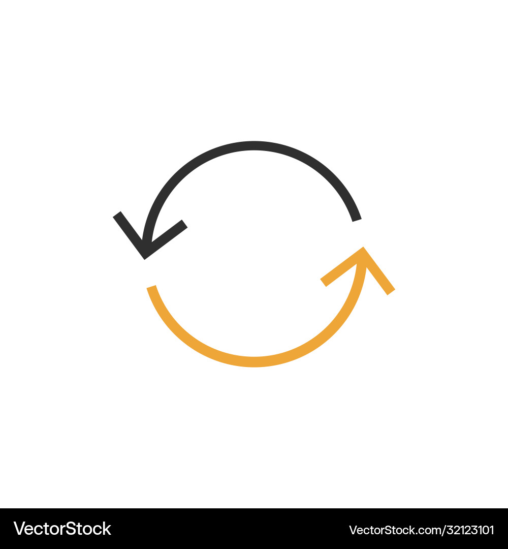 Two spinning rotating arrows interchange repeat Vector Image
