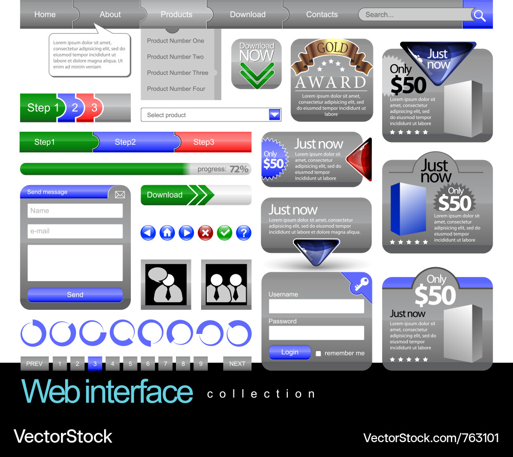 Website Element Frames vector image