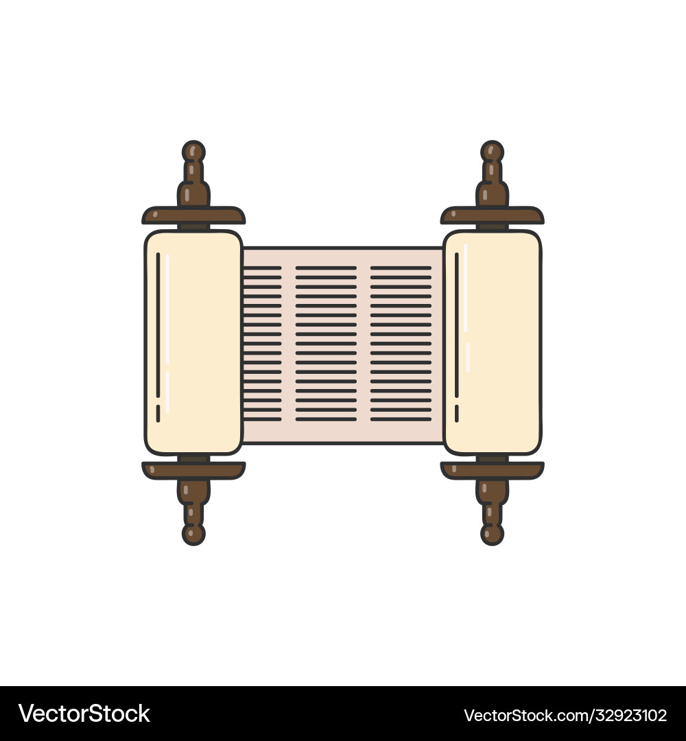 Ancient torah scripts scrolls cartoon icon sketch Vector Image