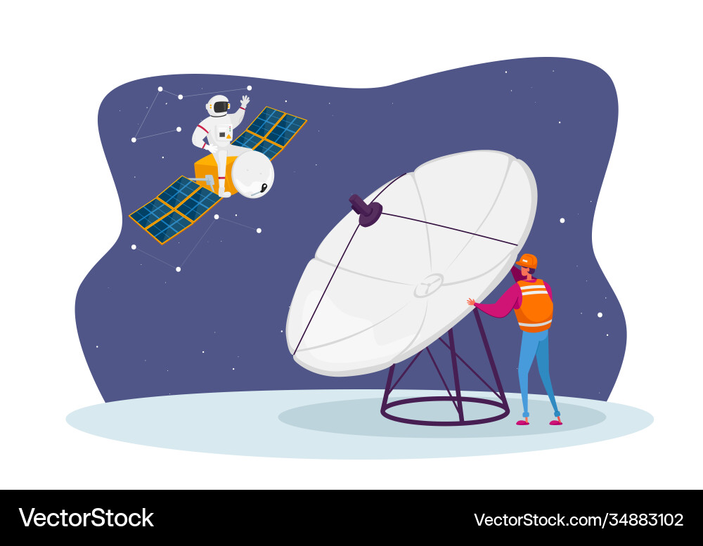 Astronomy engineer character research outer space Vector Image