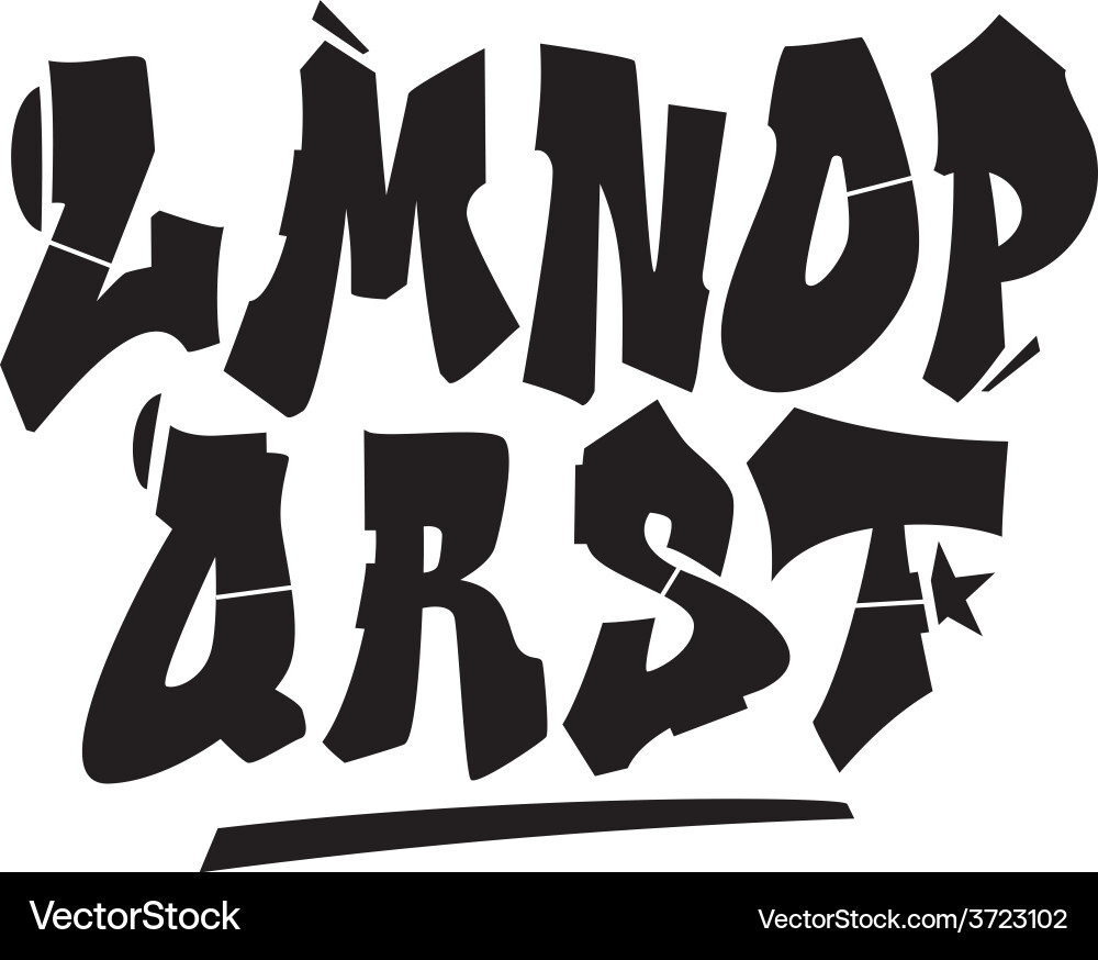 Bold Graffiti Alphabet Font Vector Image