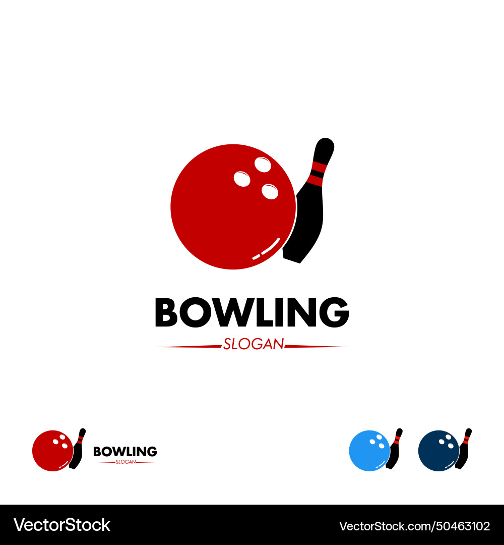 Bowling logo design on isolated background vector image