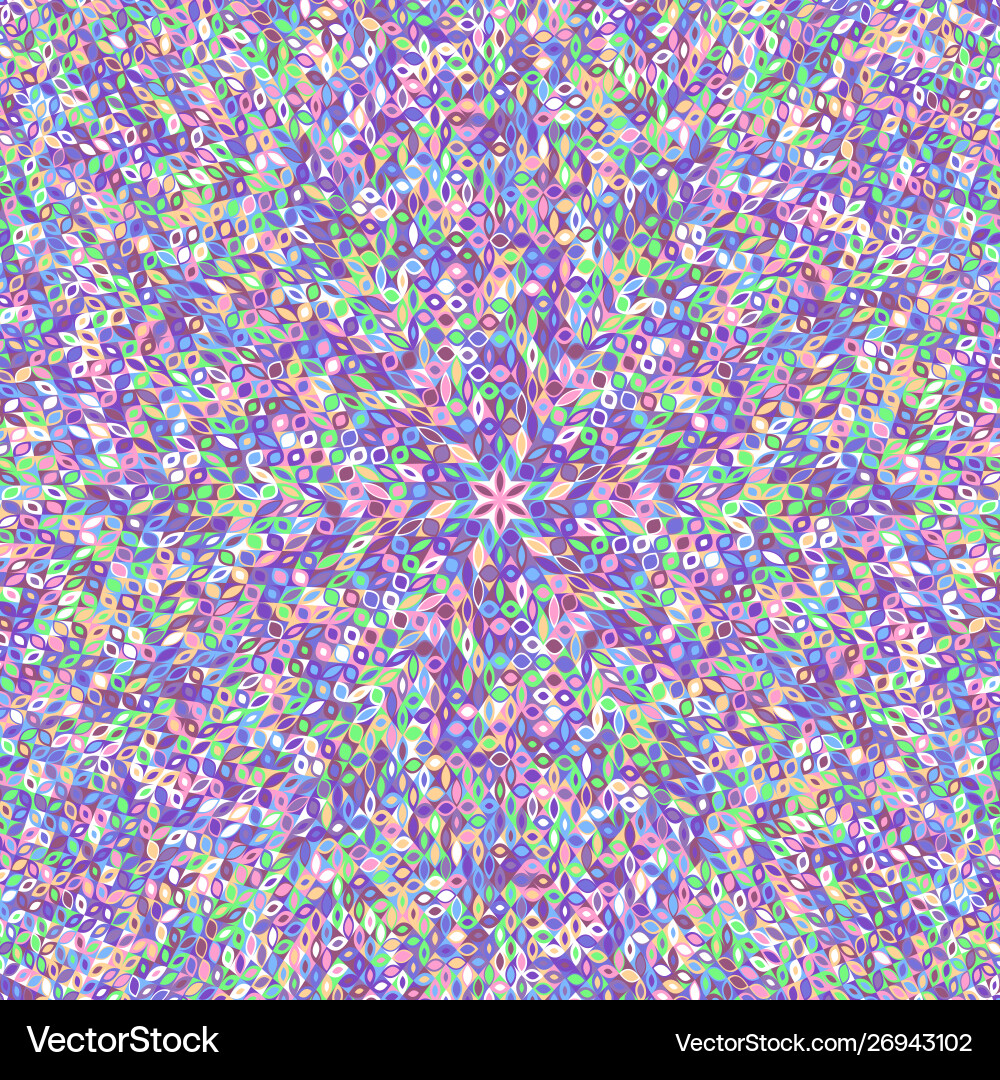 Dynamic hypnotic colorful radial tiled pattern vector image