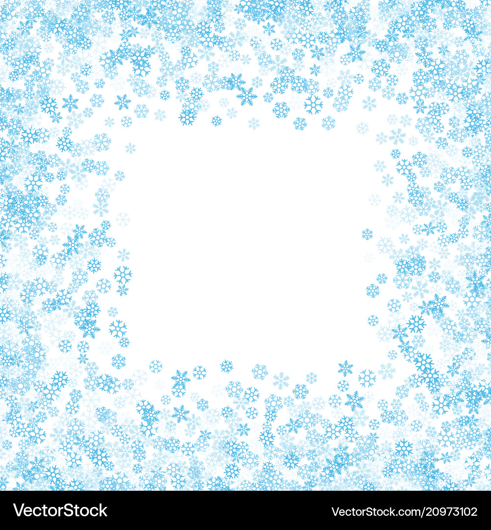 Frame or border of random scatter snowflakes Frame or border of random scatter snowflakes vector image