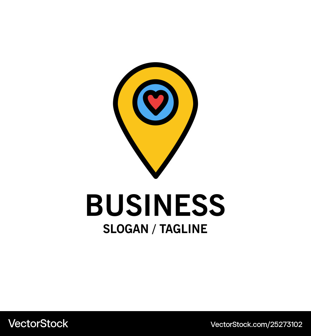 Heart location map pointer business logo template Heart location map pointer business logo template vector image