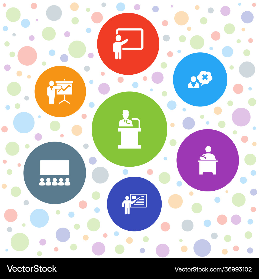 Lecture icons vector image