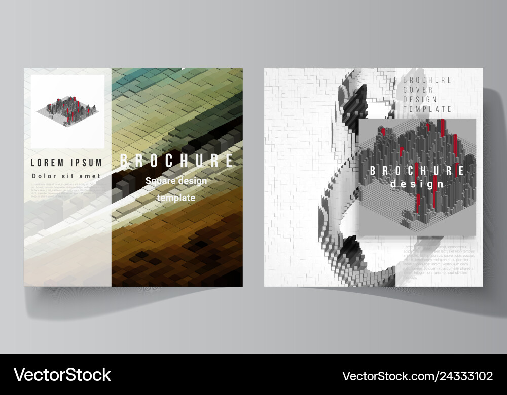 Minimal layout of two square format covers Minimal layout of two square format covers vector image