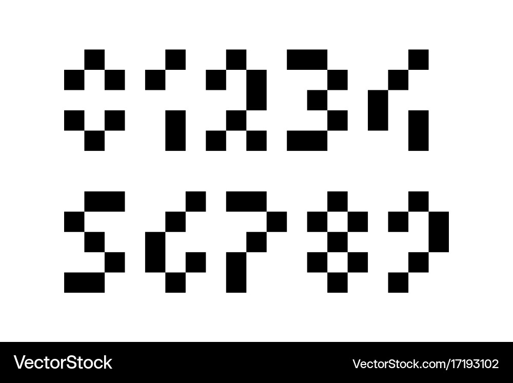 Pixel Geometric Numbers vector image