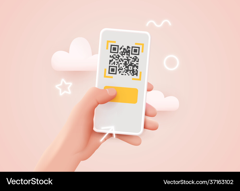 Scanning qr code with mobile smart phone Scanning qr code with mobile smart phone vector image
