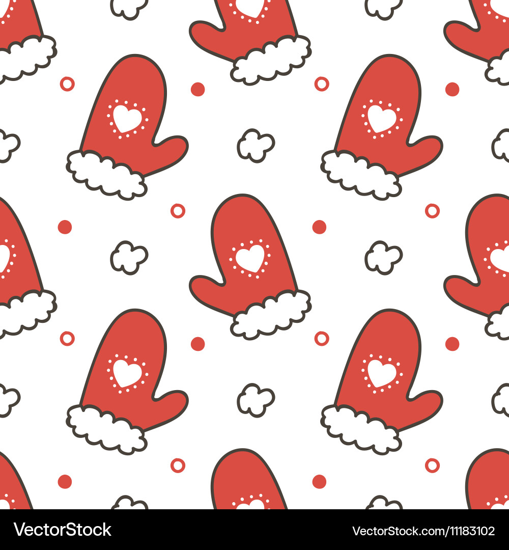 Seamless pattern background with mittens vector image
