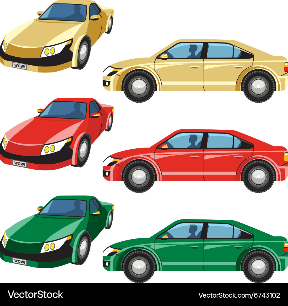 Set of cars (6743102) – Royalty-Free Vector | VectorStock, image size:1000x1064