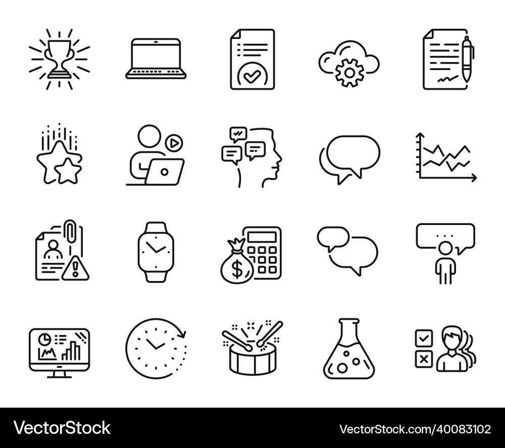 Set of search employee cloud computing Set of search employee cloud computing vector image