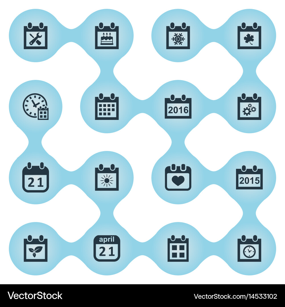 Set of simple date icons vector image