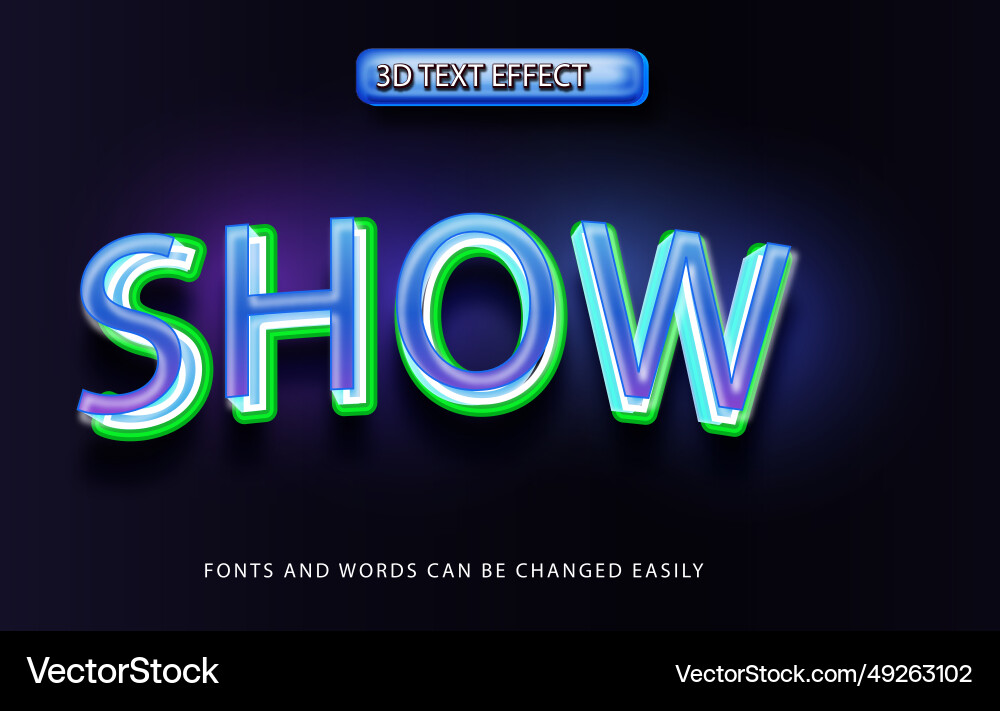 Show 3d text effect style Vector Image
