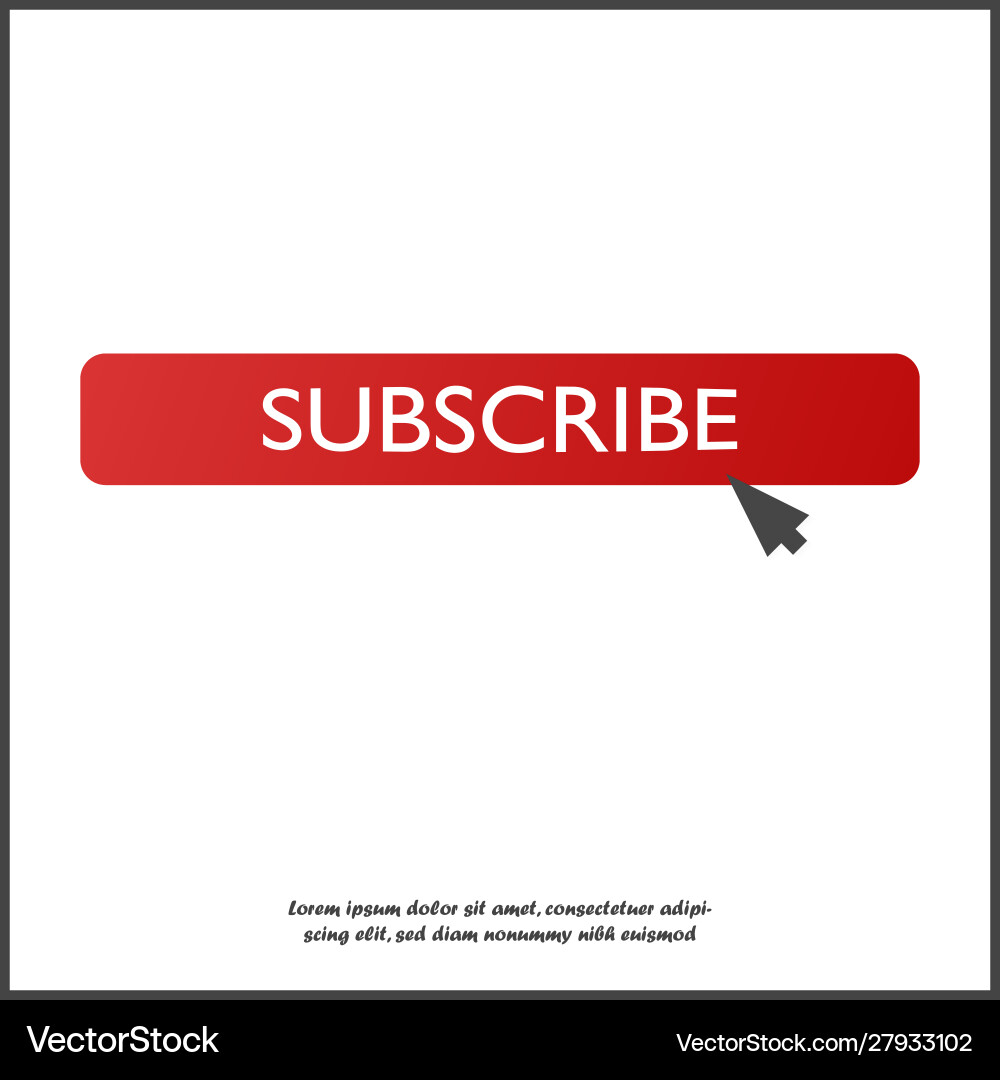 Subscribe button with arrow icon on red Subscribe button with arrow icon on red vector image