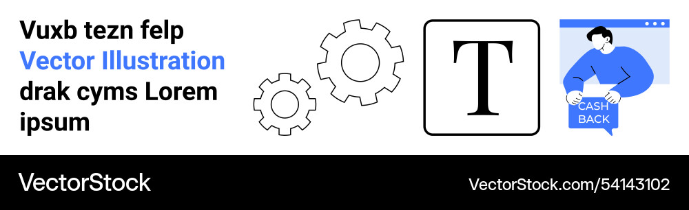 Tech and typography concept with gears text Tech and typography concept with gears text vector image