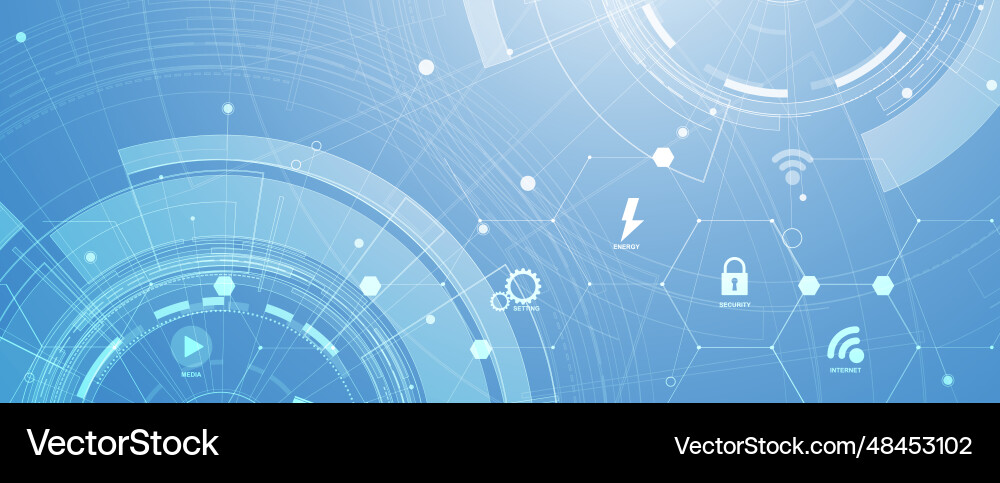Technology banner design with hexagons abstract Technology banner design with hexagons abstract vector image