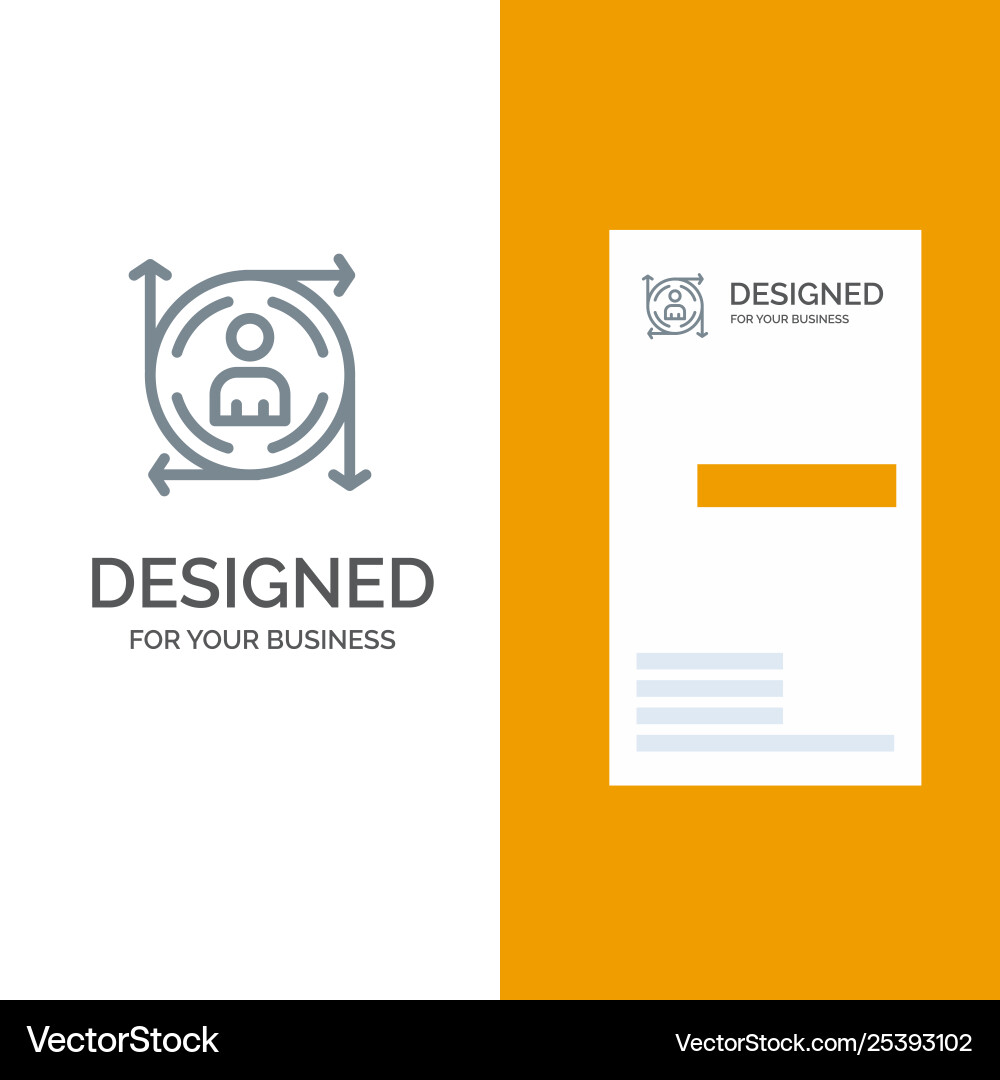 User predication arrow path grey logo design vector image