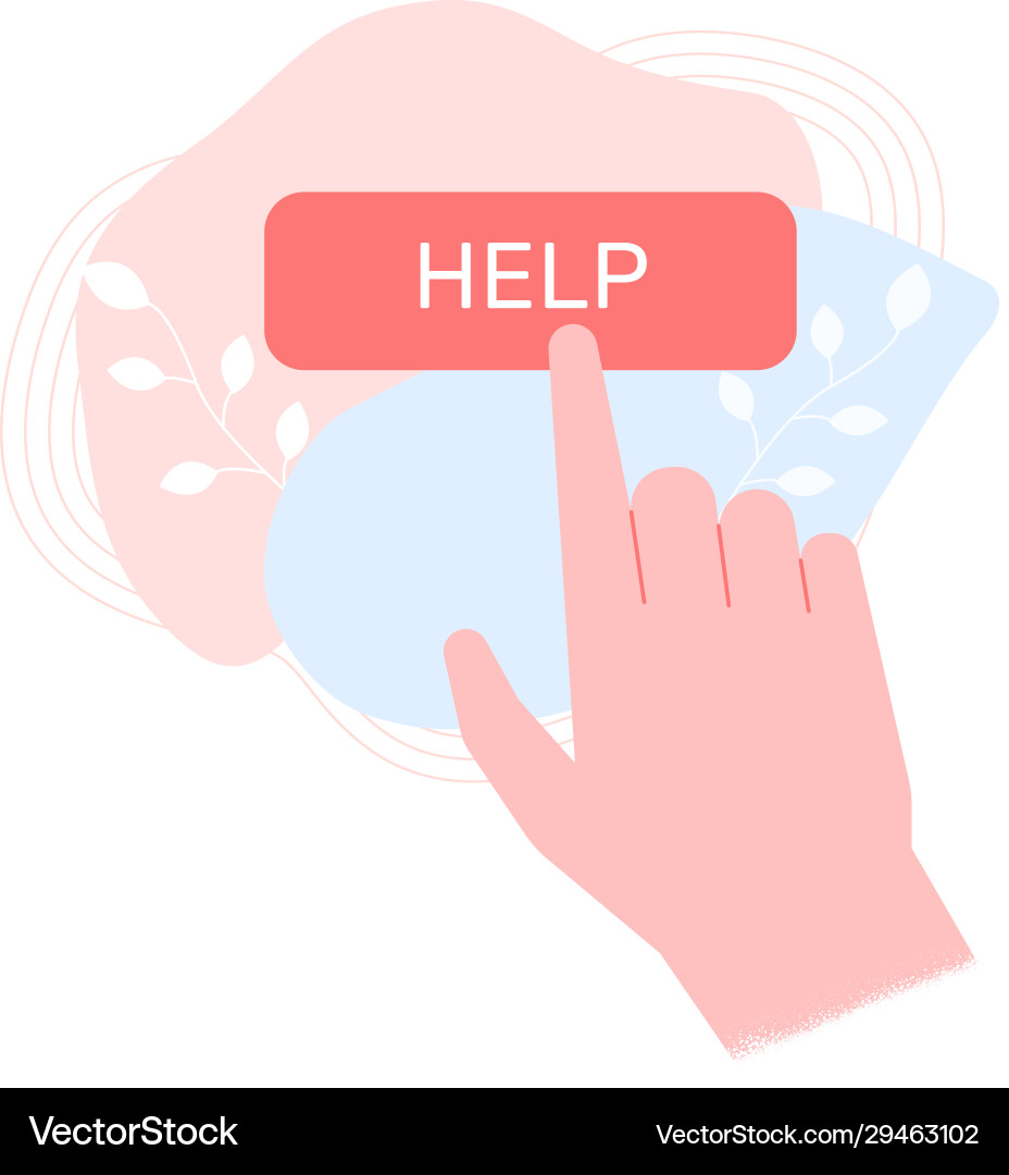 User press a button with finger User press a button with finger Vector Image