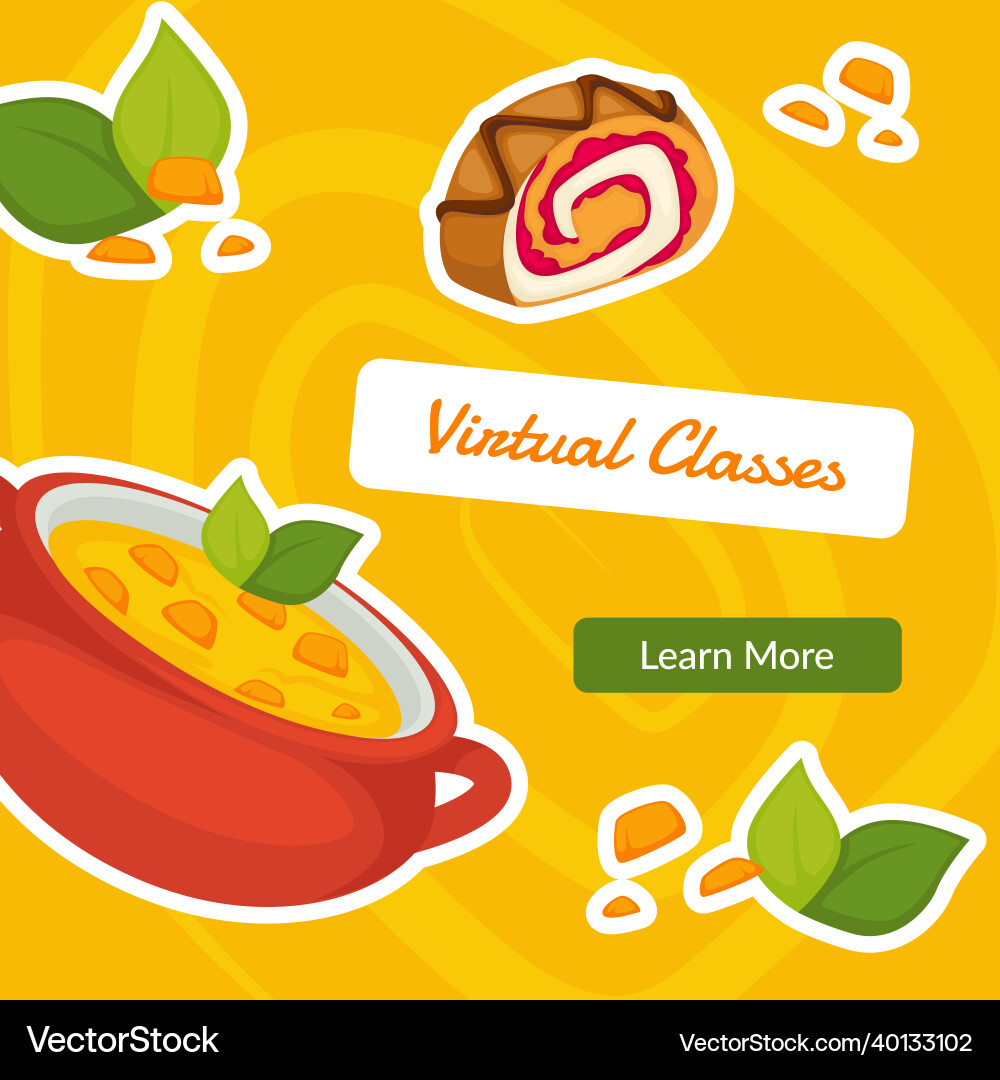 Virtual classes learn more online courses website vector image