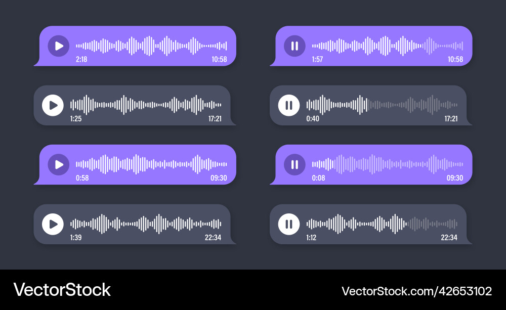 Voice audio message speech bubble sms text Voice audio message speech bubble sms text vector image