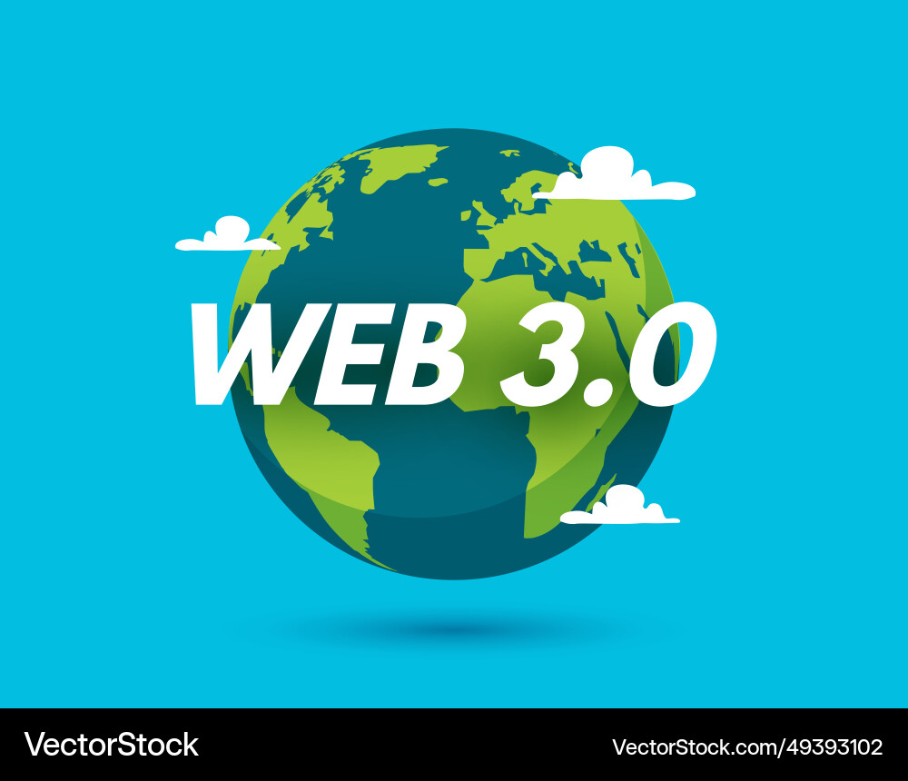Web 3 world technology digital background web3 Web 3 world technology digital background web3 vector image
