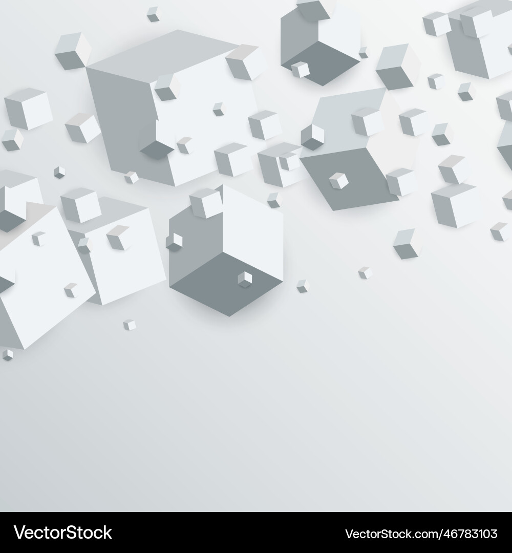 3d floating cubes boxes abstract background vector image