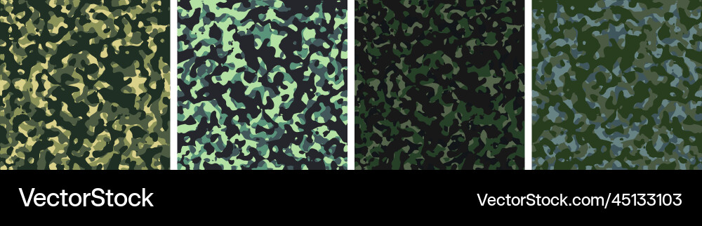 4 camouflage background set pattern design army 4 camouflage background set pattern design army vector image