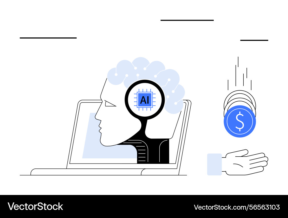 Artificial intelligence generating financial Vector Image