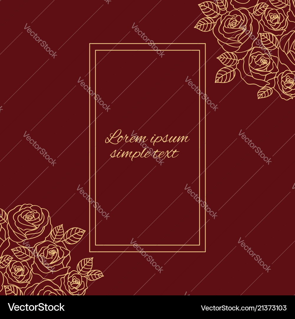 Beige Umriss Rosen Grußkarte auf dem Burgund Beige Umriss Rosen Grußkarte auf dem Burgund vektorbild