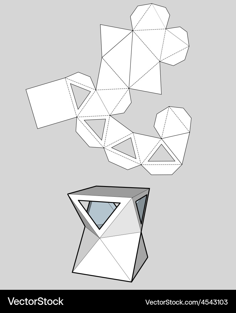 Box with triangular windows packing for food vector image