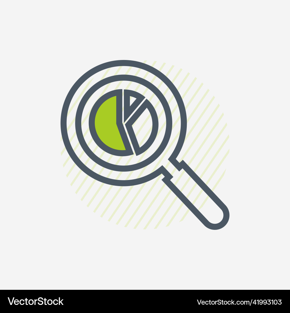 Business data analysis line icon with magnifying Vector Image