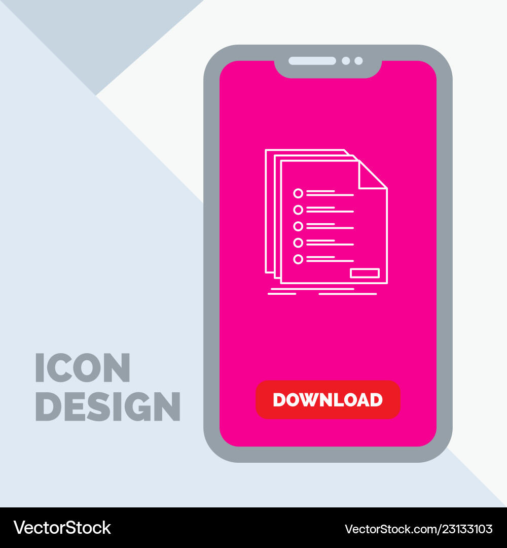 Check filing list listing registration line icon Vector Image