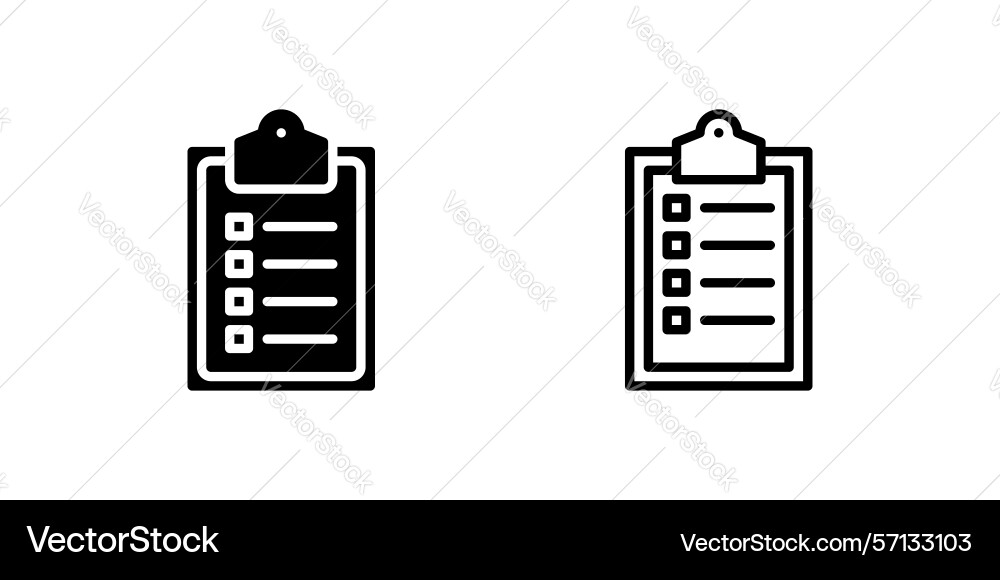 Clipboard icon set with checklist great for task vector image